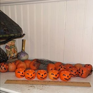 Halloween 1995 Pumpkin Jack o lantern candy containers hard plastic Decorations